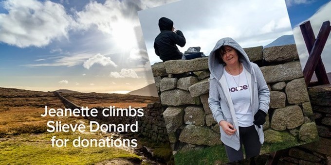 Jeanette climbs Donard for donations