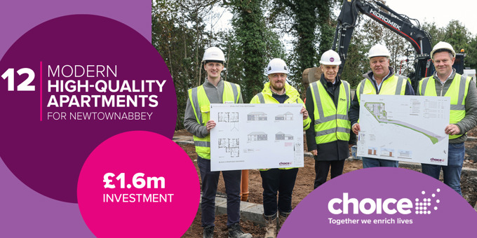 Choice Housing invests £1.6m to deliver 12 new homes in Newtownabbey