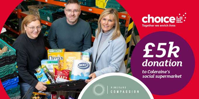 Choice Housing donates £5,000 to support social supermarket in Coleraine